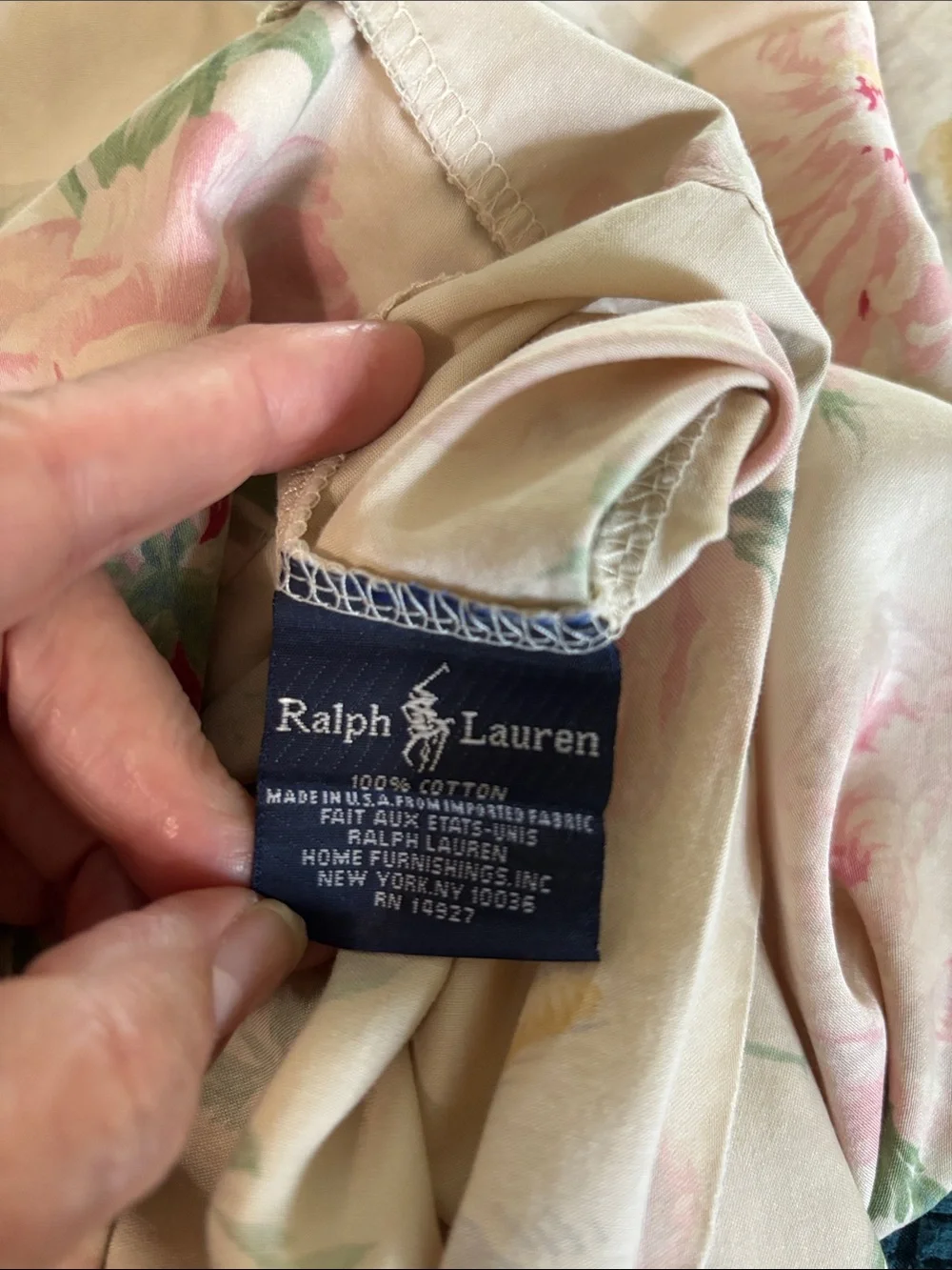 VTG Ralph Lauren Home Therese Floral Standard King Pillowcase Cottagecore Cotton
